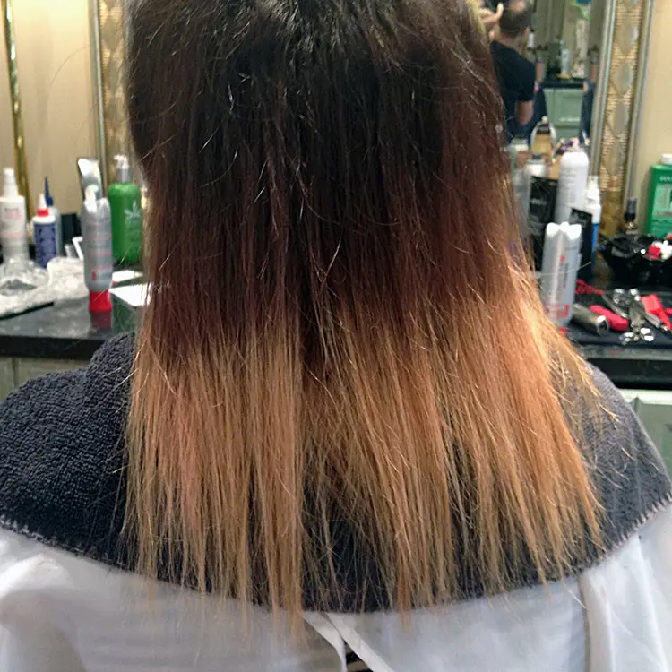 Proses bleaching rambut ombre