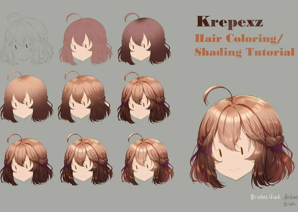 Tutorial menggambar rambut anime perempuan