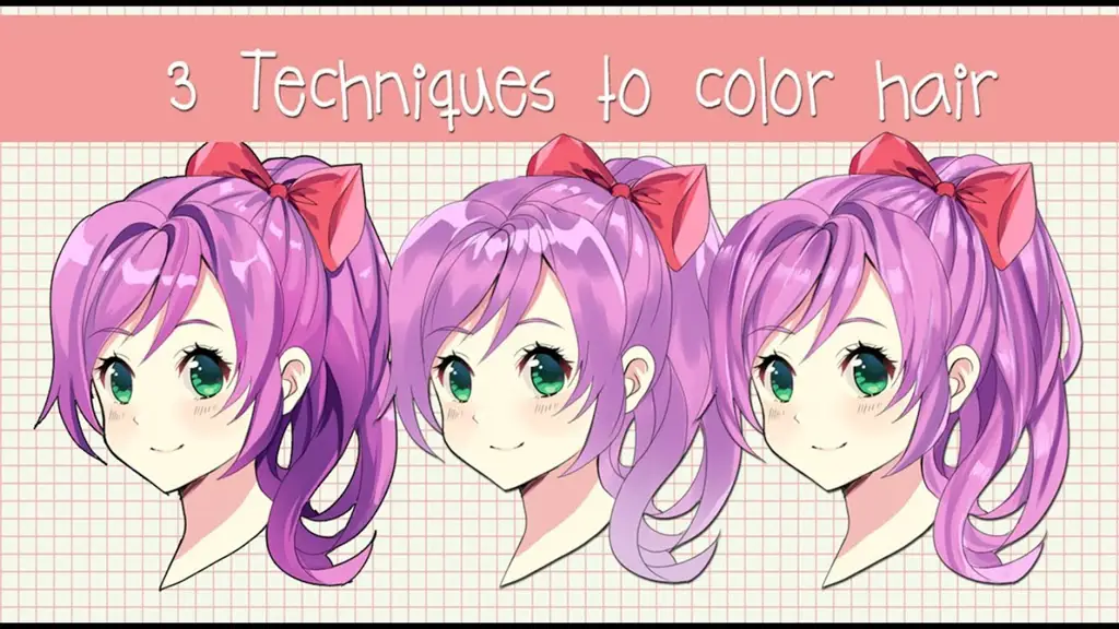 Tutorial menggambar rambut anime