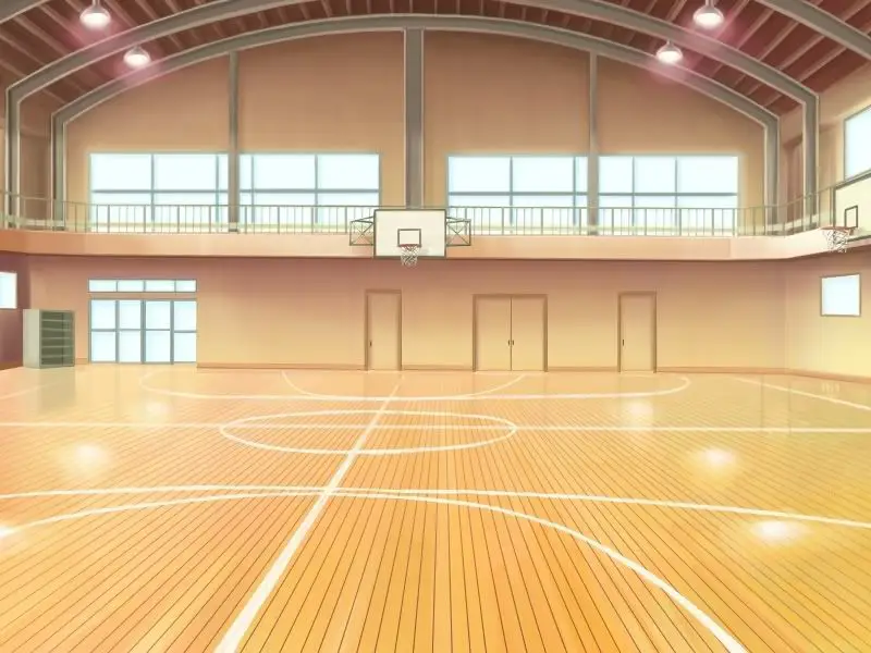 Gambar lapangan basket bergaya anime