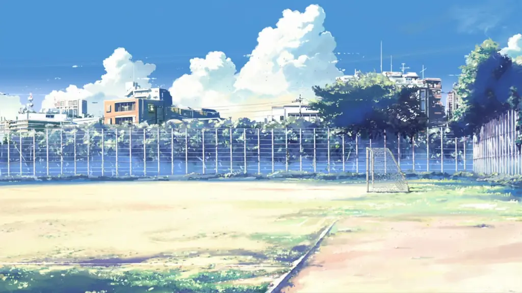 Gambar lapangan sepak bola bergaya anime