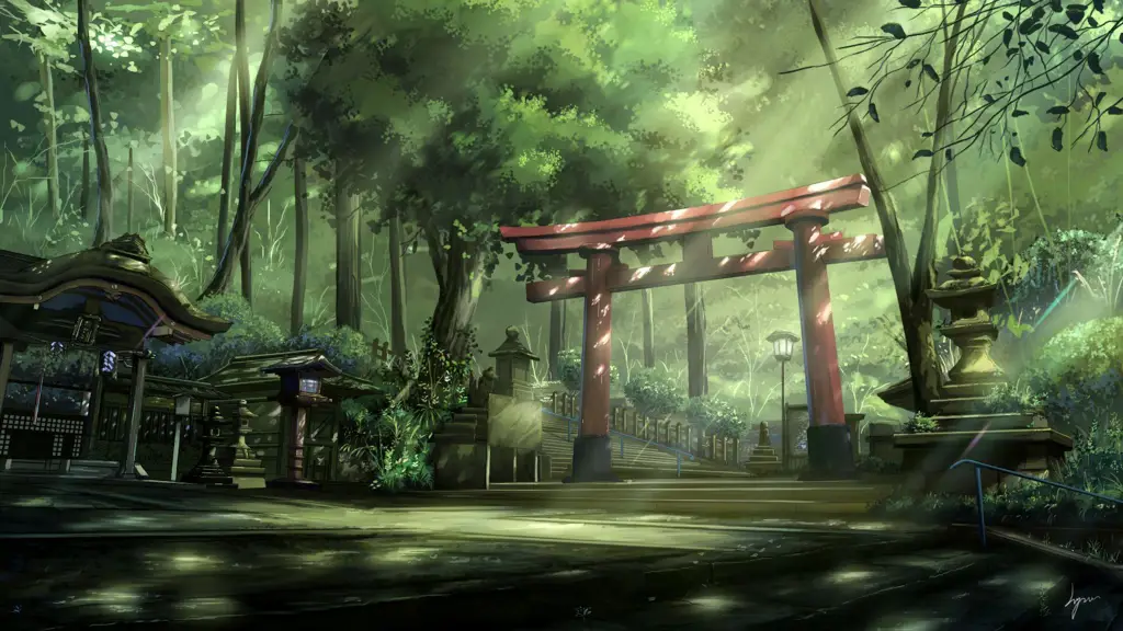 Gambar pemandangan sekolah anime Jepang