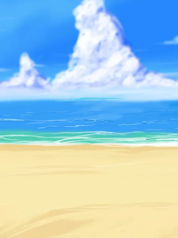 Latar belakang pantai anime dengan resolusi tinggi