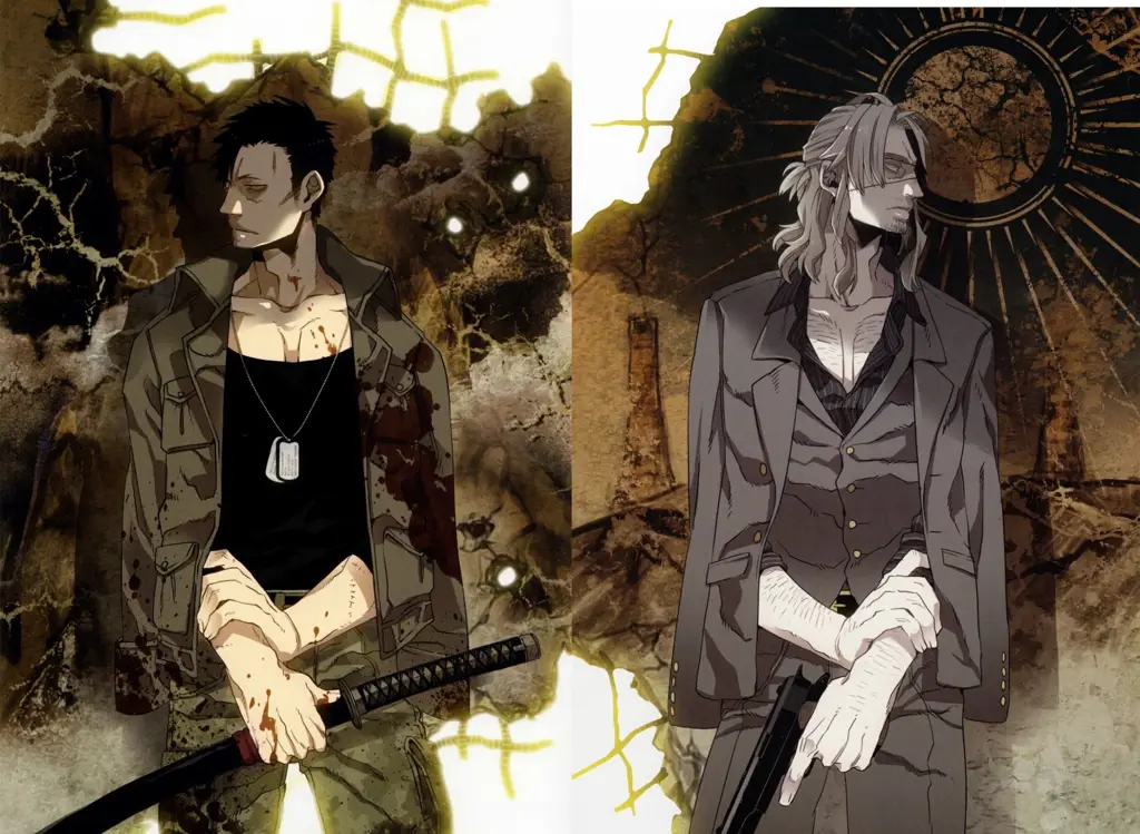 Gambar yang menggambarkan latar kota Ergastulum dalam anime Gangsta