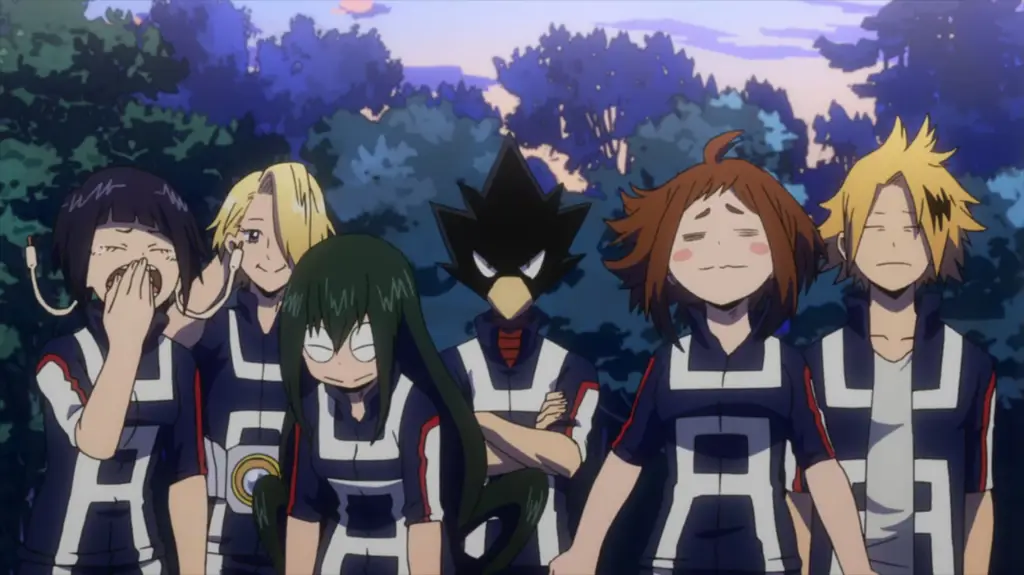 Gambar latihan para siswa di kamp pelatihan My Hero Academia