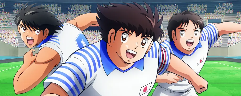 Gambar latihan para pemain muda dalam Captain Tsubasa Junior Youth