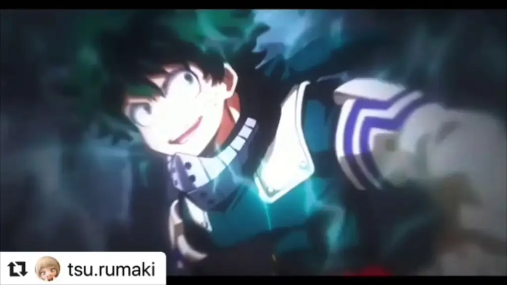 Gambar montase latihan Izuku Midoriya