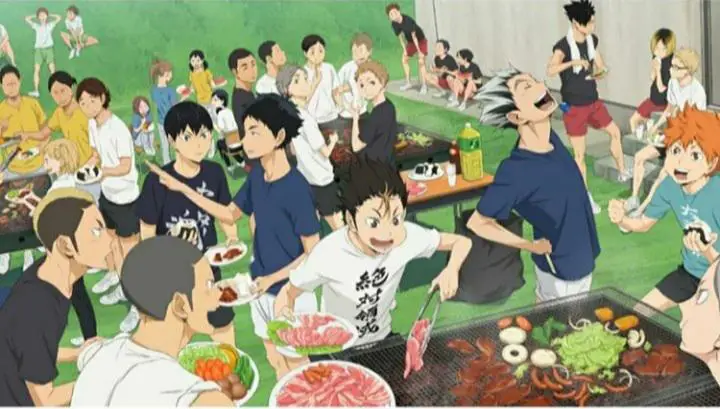 Gambar latihan keras para pemain voli Haikyuu!!