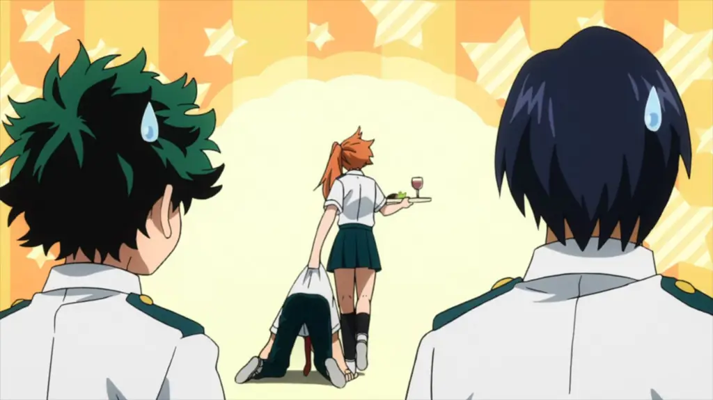 Latihan Keras Menuju Puncak Kekuatan Gambar montase latihan siswa kelas 1-A di Boku no Hero Academia season 2 episode 2
