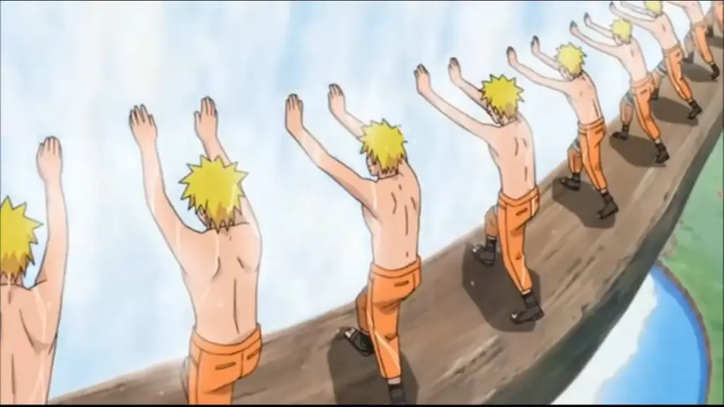 Naruto berlatih keras untuk meningkatkan kekuatannya