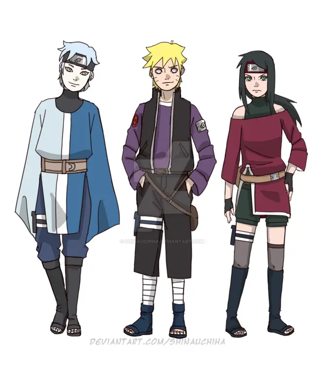 Boruto dan Tim 7 berlatih di hutan