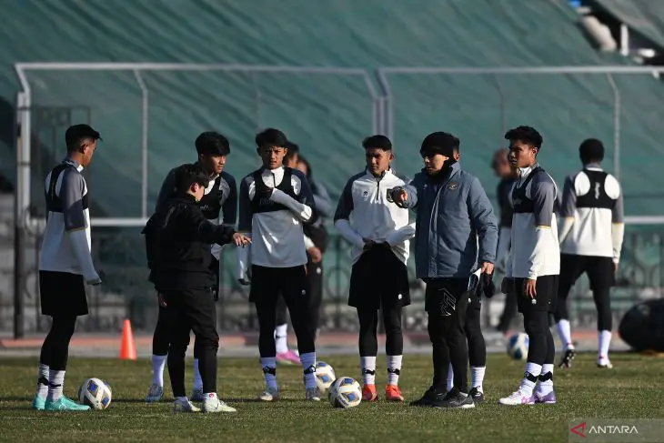 Foto latihan Timnas U-20 Indonesia