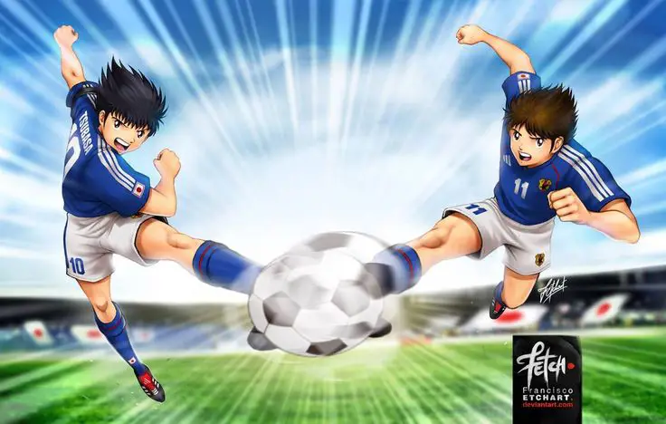 Gambar latihan keras Captain Tsubasa