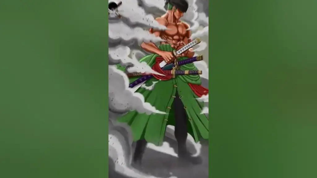 Gambar montase latihan Zoro selama timeskip