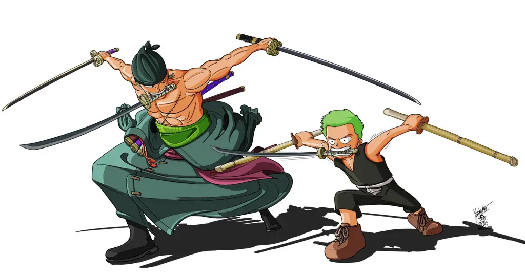 Zoro berlatih untuk meningkatkan kemampuannya