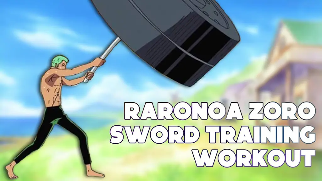 Latihan keras Zoro Gambar montase latihan Zoro