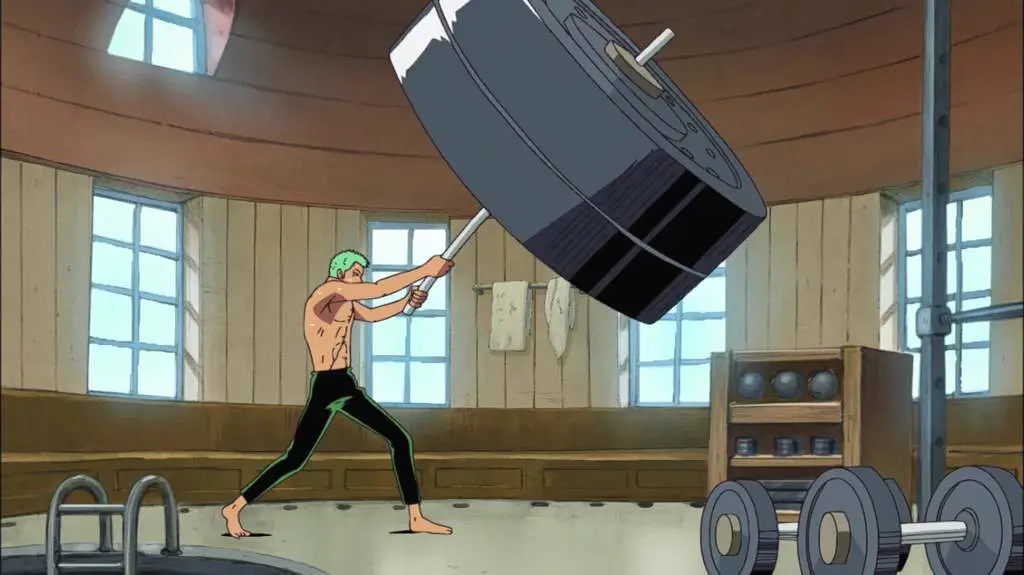 Gambar Zoro berlatih pedang