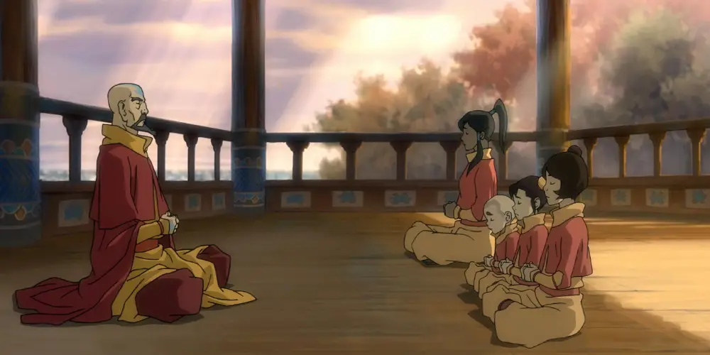 Korra berlatih dengan Tenzin