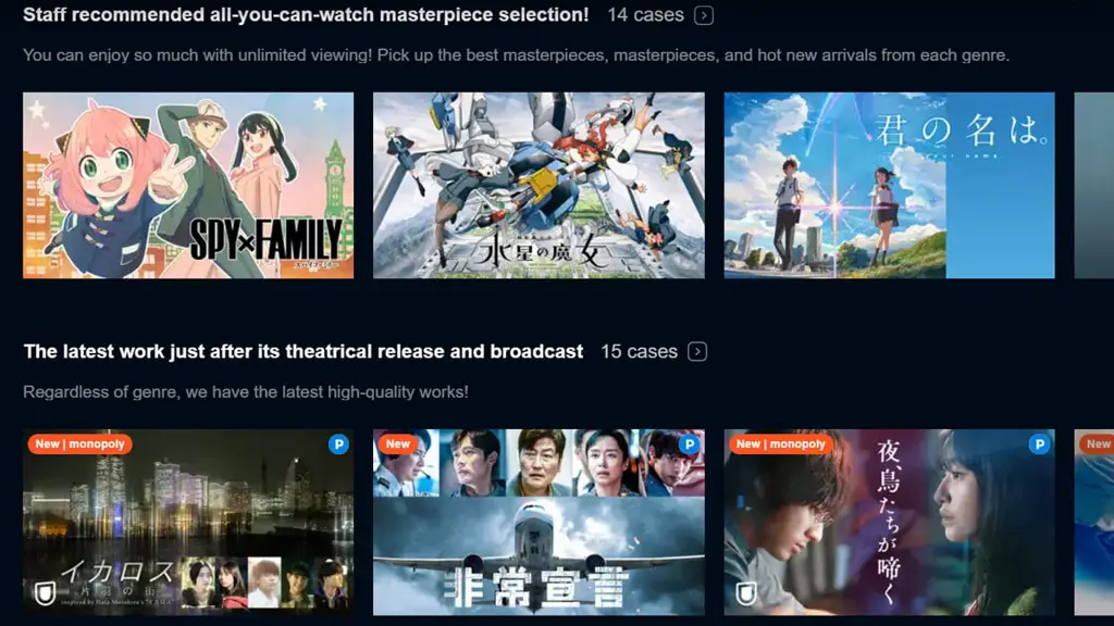 Logo dari berbagai layanan streaming anime legal