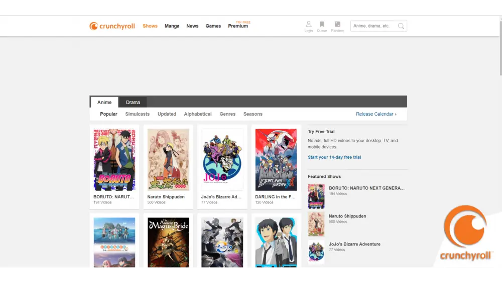 Perbandingan berbagai layanan streaming anime