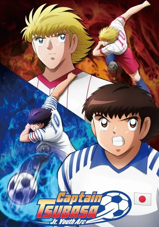 Gambar berbagai layanan streaming yang menyediakan Captain Tsubasa