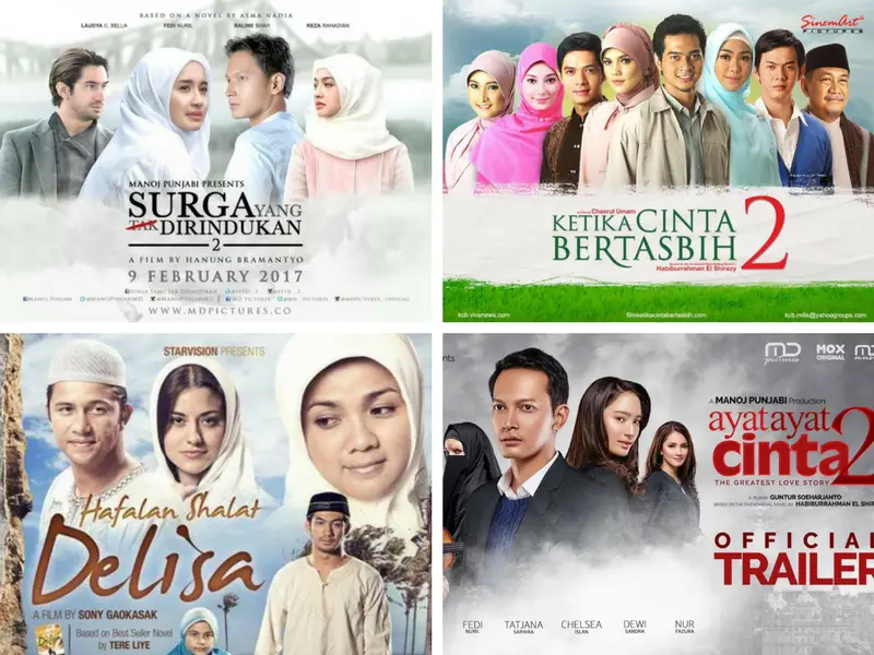 Layar bioskop yang menampilkan film Indonesia