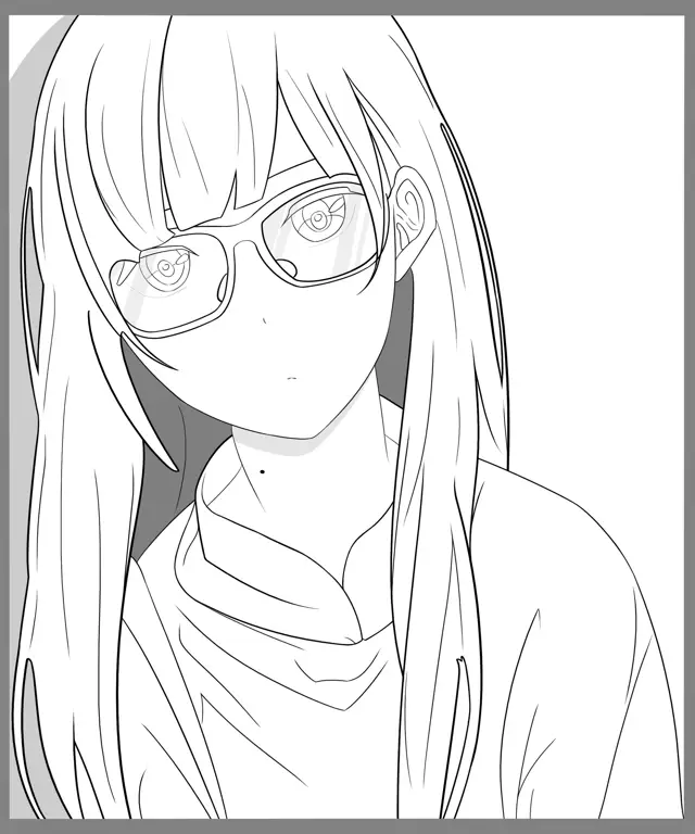 Contoh layer line art karakter anime