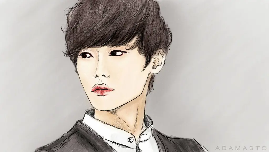 Gambar Lee Jong Suk dalam gaya anime