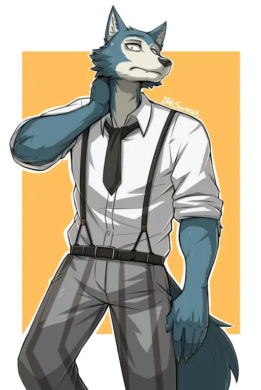 Gambar Legoshi, serigala dari anime Beastars