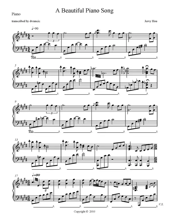 Lembar musik piano