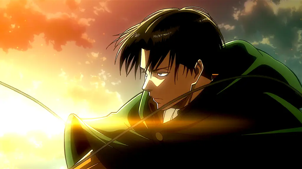 Levi Ackerman dalam Aksi Gambar Levi Ackerman, karakter populer Attack on Titan