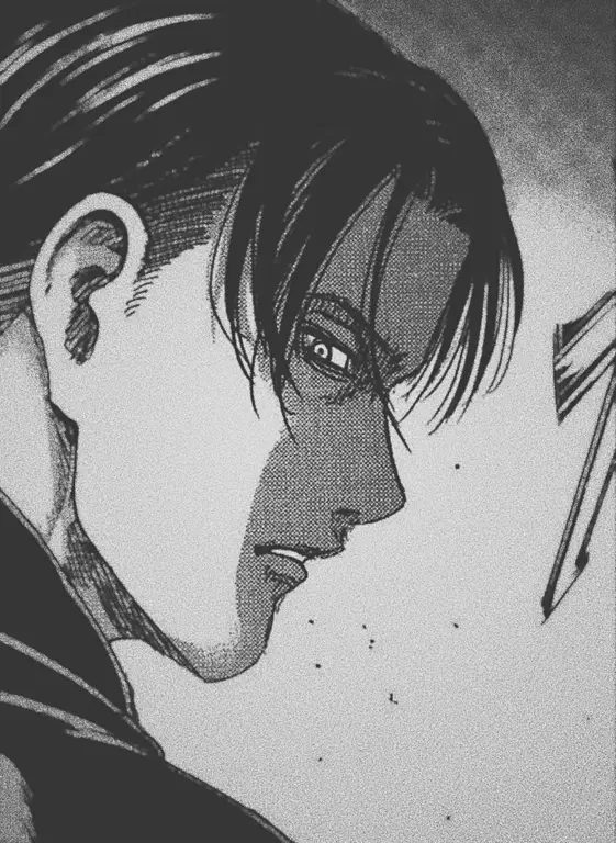 Gambar Levi Ackerman, salah satu karakter paling populer dalam Shingeki no Kyojin