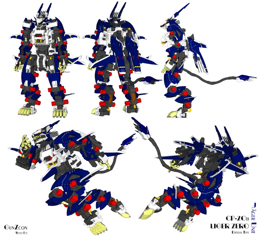 Gambar Liger Zero dari anime Zoids