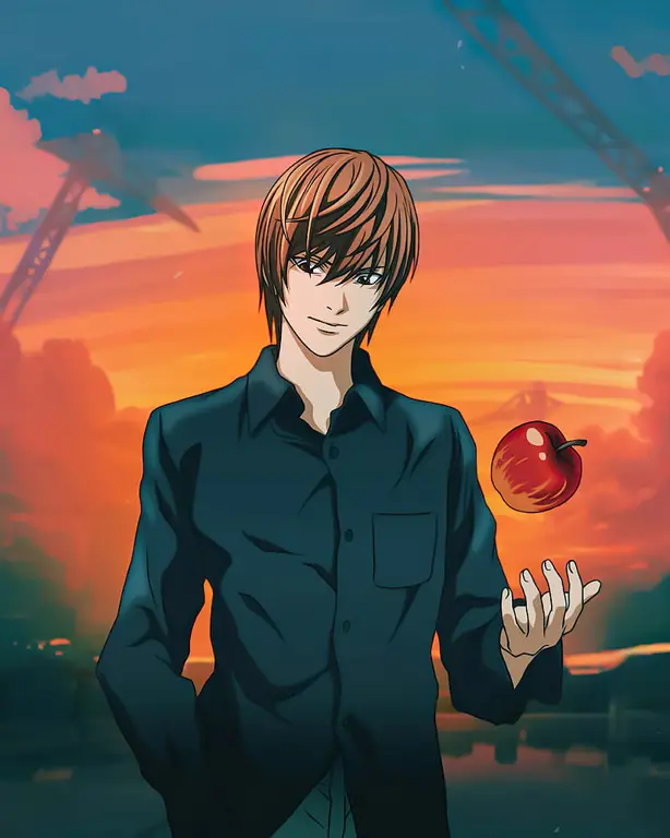 Gambar Light Yagami dan L dari anime Death Note