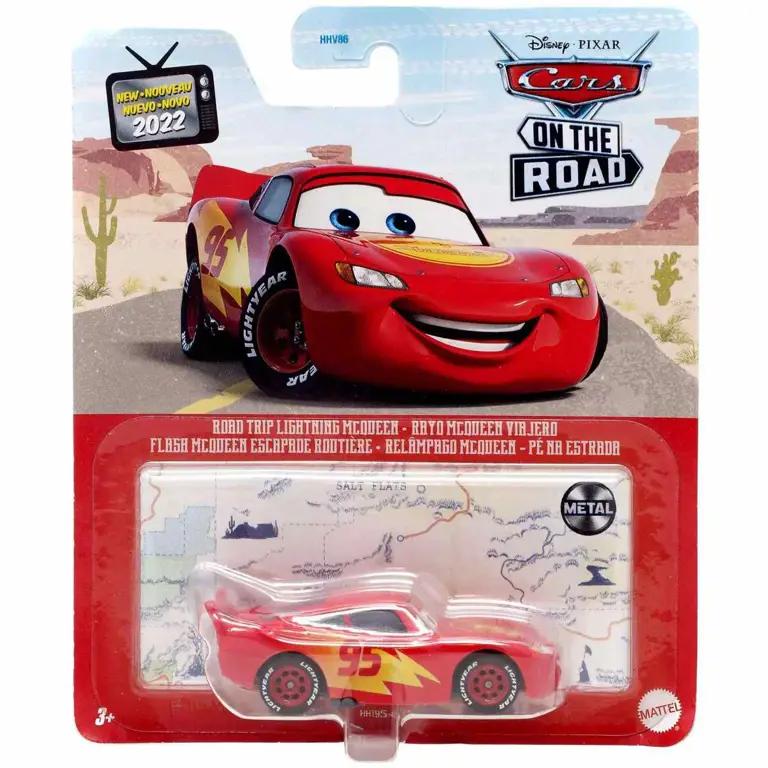 Lightning McQueen, tokoh utama film Cars, sedang berlomba.