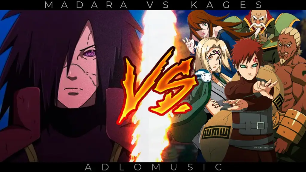 Adegan pertarungan sengit antara Lima Kage dan Madara Uchiha