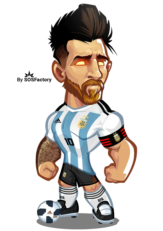 Gambar ilustrasi Lionel Messi bergaya anime