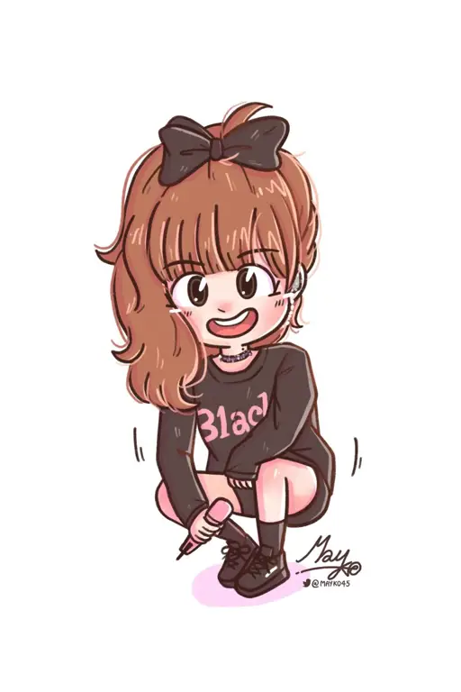 Gambar Lisa Blackpink bergaya anime chibi