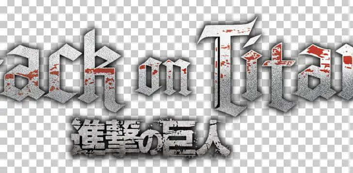 Logo Attack on Titan dengan latar belakang Animeku