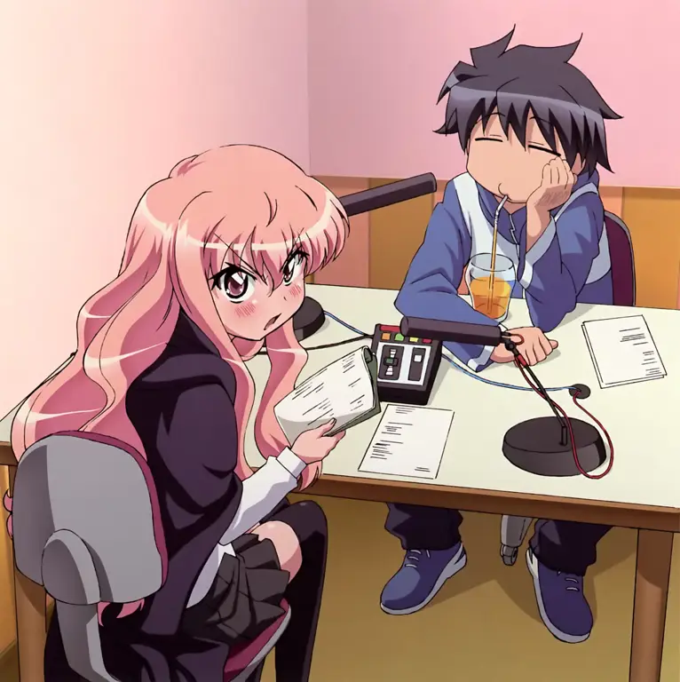 Gambar Louise dan Saito dari Zero no Tsukaima