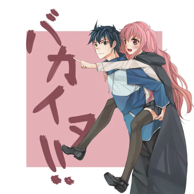 Louise dan Saito dalam Zero no Tsukaima