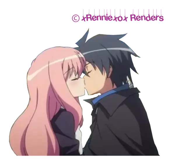 Louise dan Saito dari Zero no Tsukaima