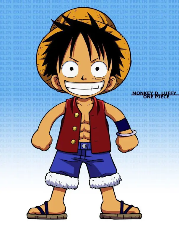 Gambar Luffy versi chibi yang lucu dan menggemaskan