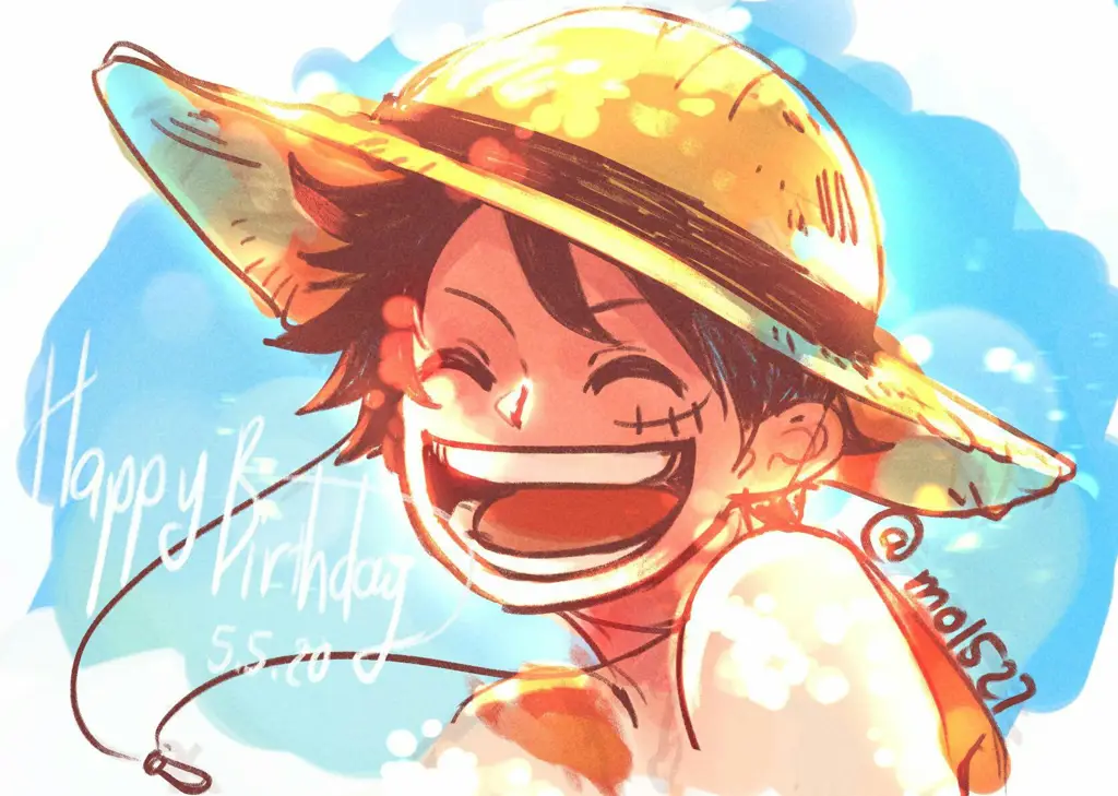 Gambar fanart Luffy dari One Piece