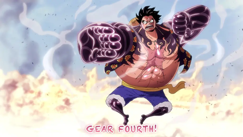 Luffy menggunakan Gear Fourth melawan Doflamingo