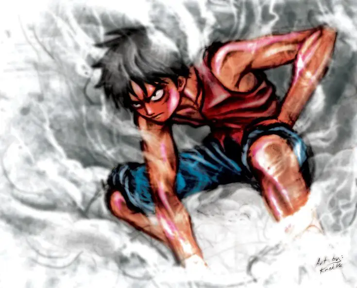 Luffy menggunakan Gear Second melawan Hordy Jones