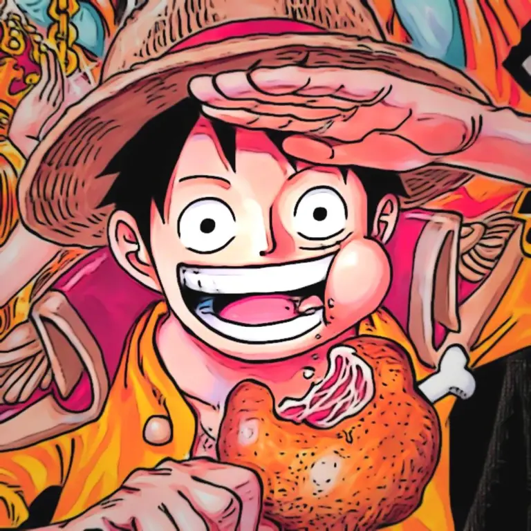 Gambar Luffy dari Manga One Piece berwarna