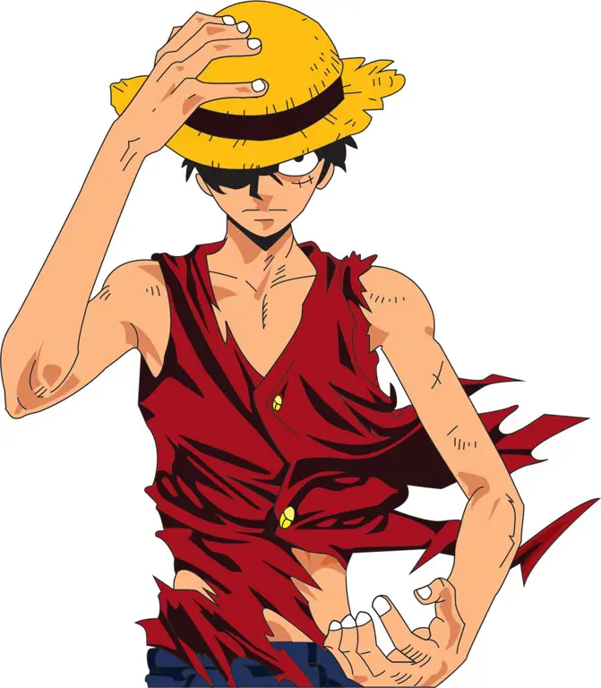 Luffy dalam petualangannya Monkey D. Luffy, kapten bajak laut Topi Jerami