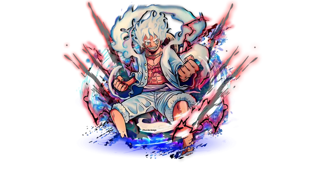 Luffy menggunakan Gear 5 melawan Kaido