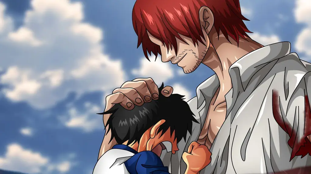 Luffy muda bersama Shanks si Rambut Merah